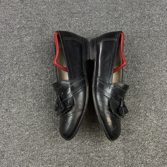 Bally Italy Black Leather Tassel Loafers Wingtip Brogue Dress Shoes Men\'s 8.5 D main image 7
